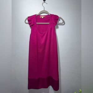 Gianni Bini Pink Ruffle Cap sleeve  Dress Size Small EUC
